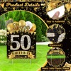 50th Birthday Yard Signs with Banner Black Gold 50th Birthday