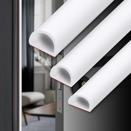 Lunghaa Self-Adhesive Silicone Weatherstripping Door Seal, D-Shaped Weather Strip for Automotive and Home Doors & Windows Soundproofing (20FT, Cover Gaps 15/32IN)