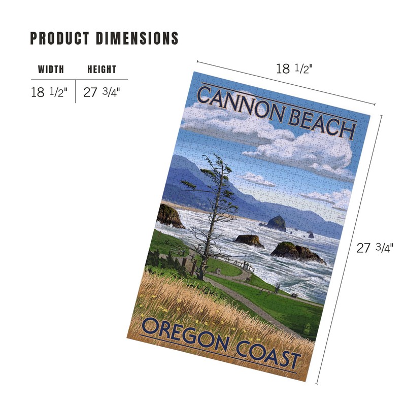 Lantern Press 1000 Piece Jigsaw Puzzle, Cannon Beach, Oregon, Oregon