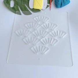 Acrylic Sashiko Stencil with Classic Fan-Shaped Pattern for Hand Quilting and Embroidery