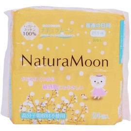 NaturaMoon Sanitary Napkins Daytime x 4 Pack Set (2 Packs Without Wings), 2 Packs of Heavy Day