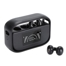Yunseity Wireless Open-Ear Headphones, 4 Hours Playtime, Open-Ear Clip-On Headphones, High Definition Sound, LED Display, Charging Case for Running Fitness (Black)