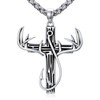 Lattd Cross Necklace for Men 925 Sterling Silver Christian Fish
