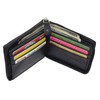 Cavelio RFID Blocking Cowhide Leather Zip-Around ID Bifold Wallet for
