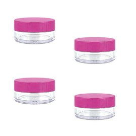 Empty Sample Pots, 4 Pcs Empty Plastic Cosmetic Jars, Clear Travel Cosmetic Container, Mini Cosmetic Containers, for Face Creams, Sample, Make-Up