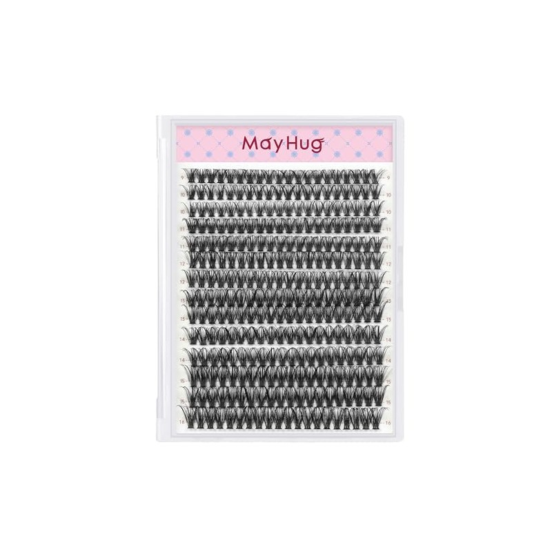 Mayhug Cluster Lashes D Curl Individual Lashes 280pcs Lash Clusters