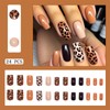 Leopard Print Press on Nails Square Short Fake Nails with