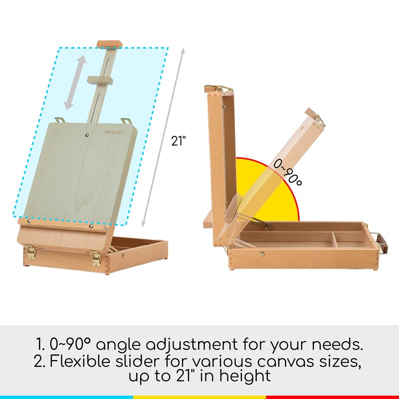 MEEDEN Tabletop Art Sketchbox Easel : Solid Beechwood Table Easels