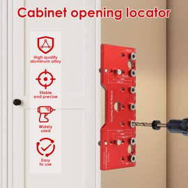 Shelf Pin Jig 1/4 Inch 5mm Aluminum Alloy Shelf Pin Drilling Guide Precise Cabinet Mounting Template Jig 32mm Spacing Woodworking Straight Hole Drilling Jig Hardware for Cabinet Shelf(gules)