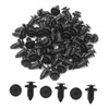 50Pcs Black Plastic Push Pin Retainer Fasteners Clips Rivet for