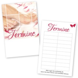 100 Foot Care Pink Lady Appointment Cards with 10 Appointment Fields and Stamp Surface on the Front