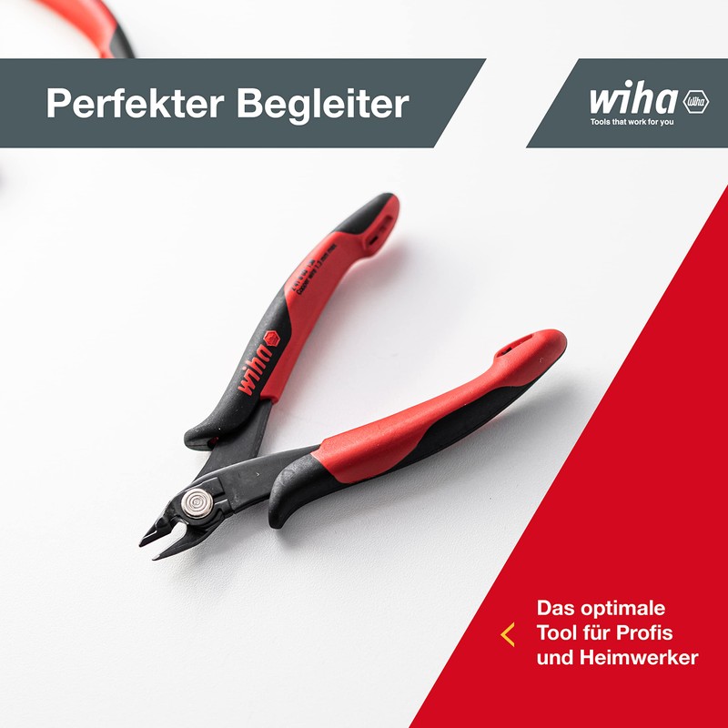 Wiha Z41613803SB" Electronic Side Cutter, Red/Black, 138 mm