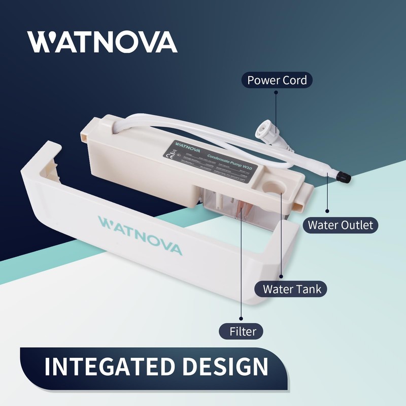Watnova Automatic Undermount Mini Split Condensate Pump, 10GPH, 37ft, 100-230V~,