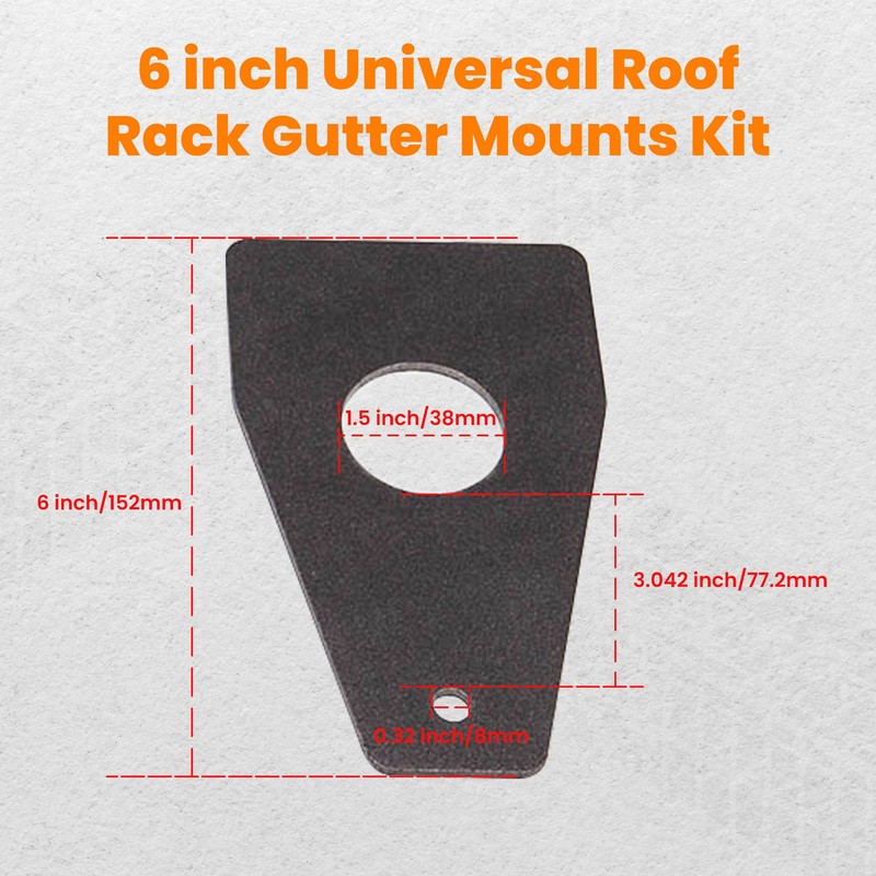 MaXpeedingrods 6Pcs Universal Car Roof Rack Gutter Mounts Kit Weld