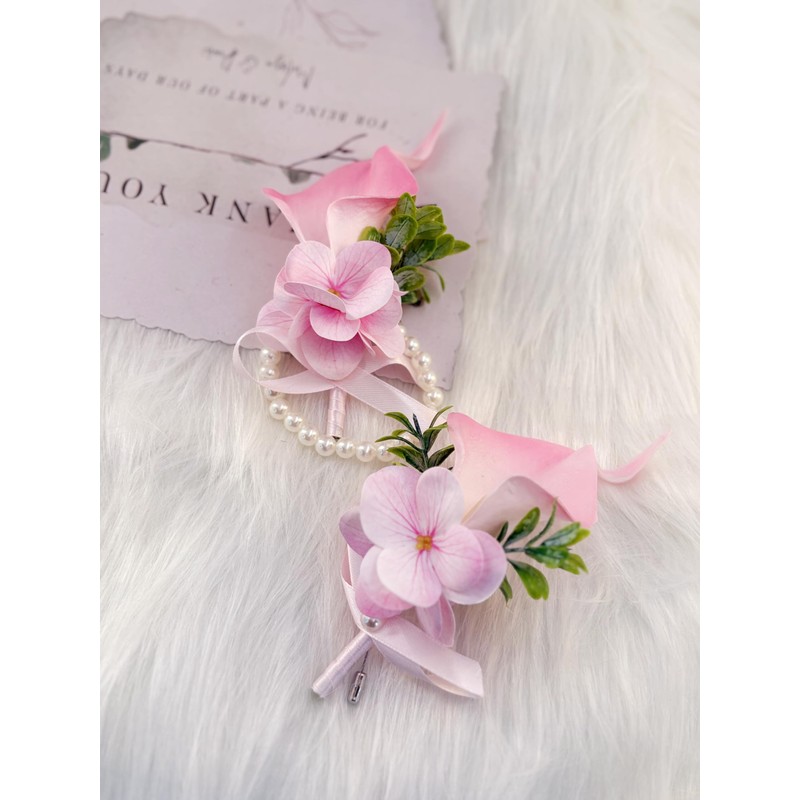 Artificial Calla Lily Corsage and Boutonniere Set for Wedding Flower