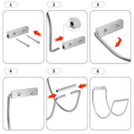 Yoniccal Garden Hose Holder Water Hose Hanger Wall Mounted,304Stainless Steel Solid Hose Hook Holds Up to 150Ft Garden Hose, Expandable Hose, Water Hose- Silver 2pcs