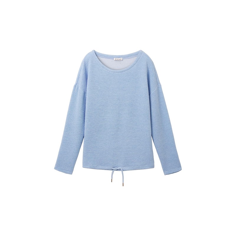 TOM TAILOR Women's Sweatshirt with Structure and Drawstring, 26320-stonington blue