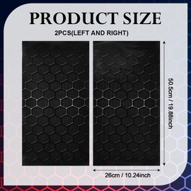 Blueshyhall B Pillars Sticker Car Honeycomb Motif, Pack of 2 Centre Pillar Stickers, Black with Hexagon Pattern, Scratch-Resistant, Waterproof, Cool Car Sticker, Sides, Car Tuning Sticker (D)