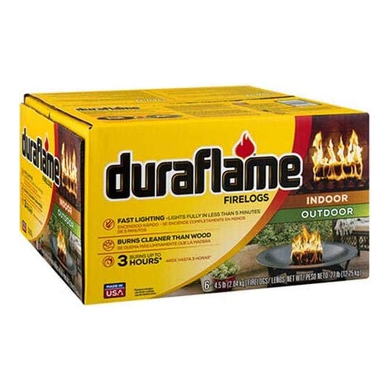 Duraflame 6-Pack Indoor/Outdoor Logs for Fireplace & Fire Pit, 3-Hour
