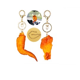 Girlpcadecor Imitation Food Keychain Car Mirror Hanging Accessories Car Rearview Mirror Decor Gift Fried Chicken Leg Nuggets Wing Creative Cool Funny Realistic Simulation Set