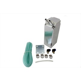 Rodspeedracing 750ML Square Billet Aluminum Chrome Racing Engine Oil Catch Can Tank Reservoir