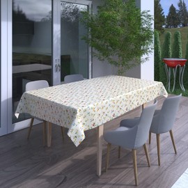 Classic Floral Oilcloth Tablecloth, Wipe Clean, Garden Tablecloth, Round, Oval, Square, Choice of Sizes (Square 140 x 200 cm)