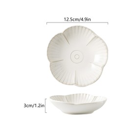 Nideen Ceramic Jewellery Dish Ring Holder, 12.5 cm Small Key Tray Jewellery Plate Jewellery Tray, Gift for Mother's Day, Birthday, Valentine's Day (White)