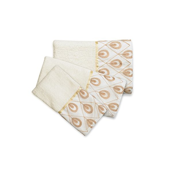 Popular Bath Bath Towels, Seraphina Collection, 3-Piece Set, Ivory