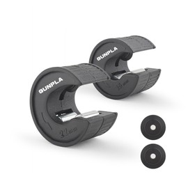 Gunpla 2pcs Copper Pipe Cutter 15mm and 22mm with 2 Replaceable Cutting Wheels, Plumbers Slice Tube Cutting Tool Heavy Duty One Hand Operation Precision Pipes and Tubes Cutters for Professionals