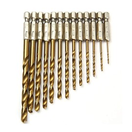 Garden Mile® 13 pc Titanium Coated Hex Drill Bit Set | 1/4”/6mm Shank Drill Bits with Storage Holder
