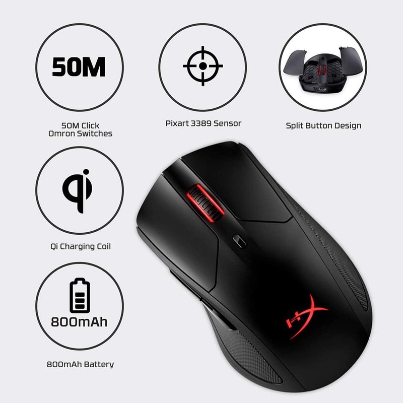 HyperX Pulsefire Dart RGB Wireless Gaming Mouse with Qi Enabled