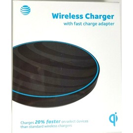AT&T Wireless Charger Universal Charging Pad with Fast Charge Adapter Black
