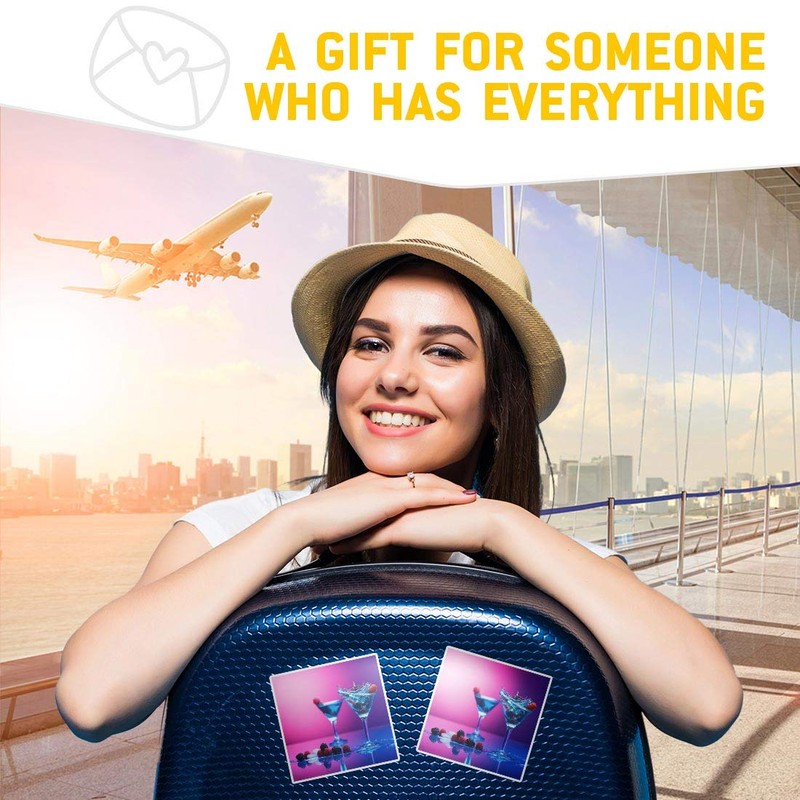 2 x 10cm Square Vinyl Stickers - Cocktail Drinks Beverage