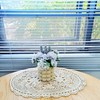Eiyye 2-Pieces Handmade Cotton Crochet Doilies Oval Lace Table Placemats