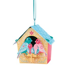 Boston International Santoro Chandelier 3D Hanging Pop-Up Greeting Card, Bird House Family, 3.5 x 3.5 x 2.75, Bird House Family