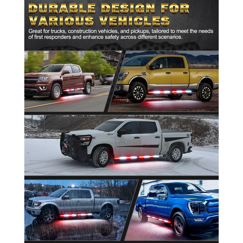 LUMENIX 70 Inch Emergency Running Board Rigid Strobe Lights Strip
