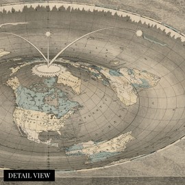 HISTORIX Vintage 1893 Flat Earth Map of the World - 18x24 Inch Vintage Map of the Square and Stationary Earth Poster - World Map Poster History