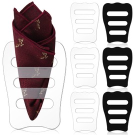 Blosssound 6 Pcs Clear Invisible Pocket Square Holder for Men Black Pocket Square Organizer Tux Accessories for Men Vests (Clear,Black)