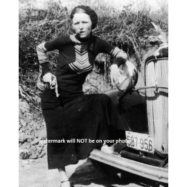 8x10 Bonnie Parker PHOTO Gangster Bonnie and Clyde Gang Prohibition Era Car