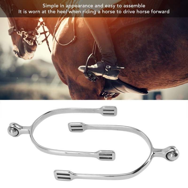 1 Pair Horse Spurs Stainless Steel Western Cowboy Equestrian Boot