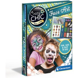 Clementoni 18605 Crazy Chic Face Painting Face and Body Painting, Children's Makeup Sets for Girls from 6 Years, Multicoloured, One Size