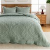 meadow park Embroidered Quilt Set Queen Size - 3 Pieces,