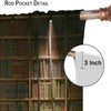 Focusbrite Bookshelf Curtains, Vintage Library with Books Window Treatments for
