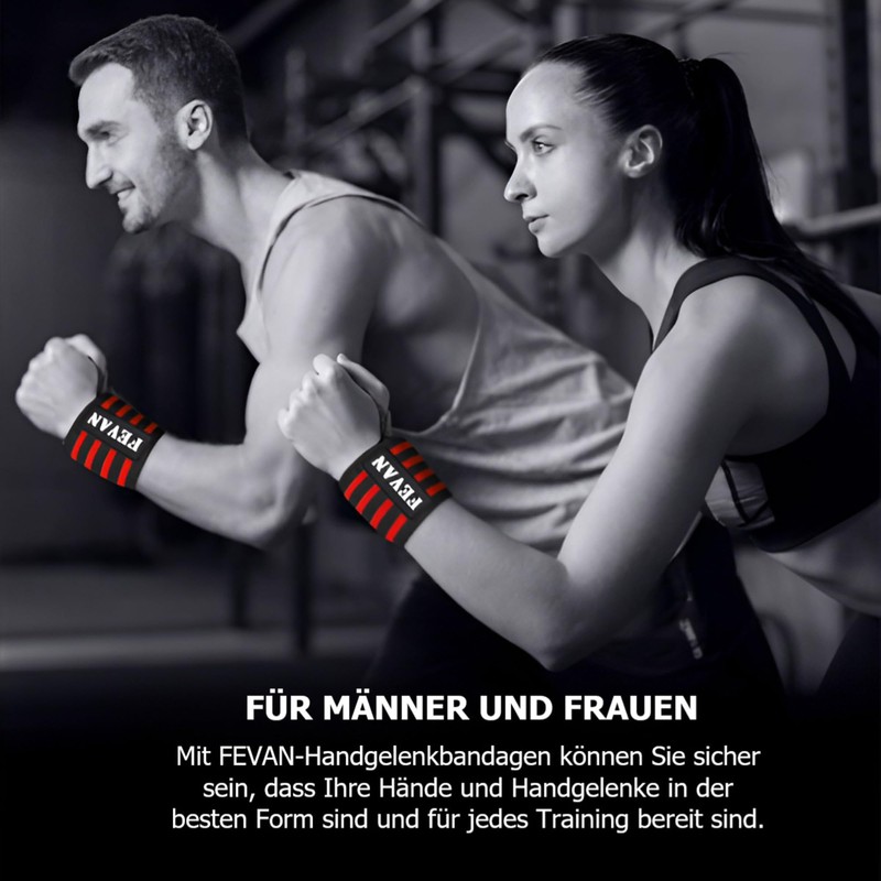FEVAN Pack of 2 Adjustable Fitness Wristbands - Wrist Tendinitis