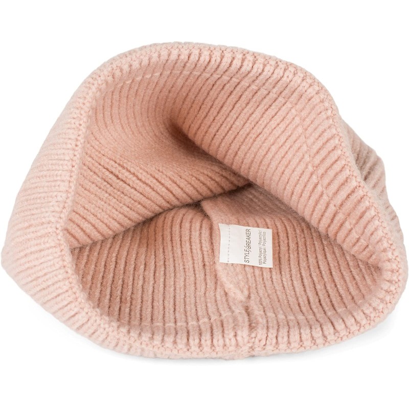 styleBREAKER Unisex Knitted Hat with Ribbed Pattern and Wide Brim,