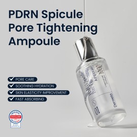 Dermela PDRN Spicule Ampoule 1.69 fl oz, Pore-Tightening Serum with 1000ppm Spicules, Centella & Hyaluronic Acid for Sensitive & Acne-Prone Skin | Home Derma Care Treatment, K-beauty Skincare