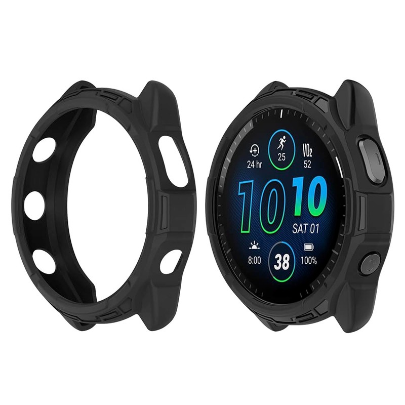 Niboow Case for Garmin Forerunner 965, with Screen Protector, Flexible