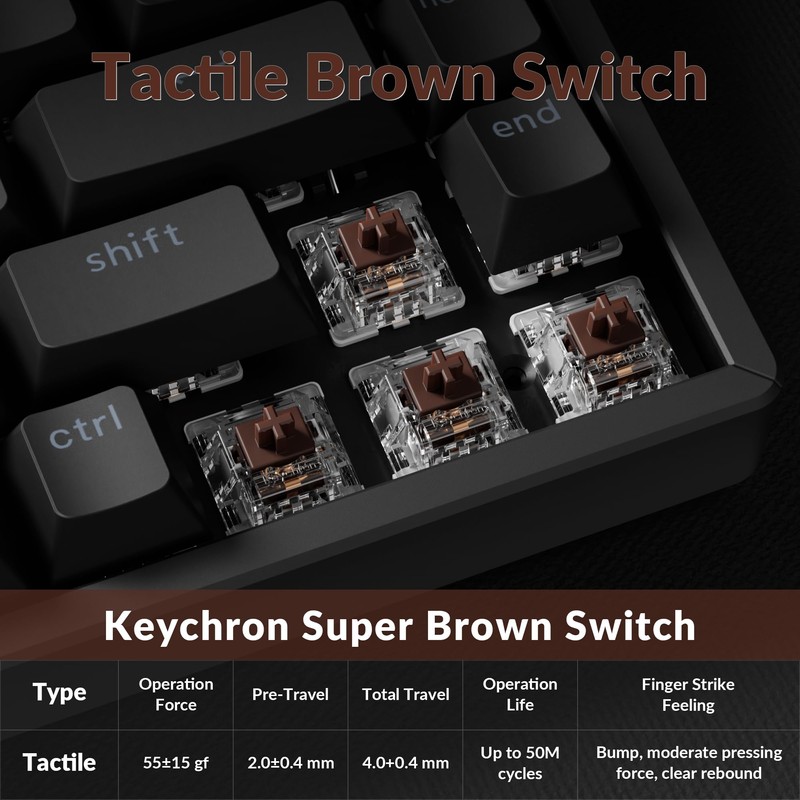 Keychron K2 75% Layout QMK Wireless and Wired Options Mechanical