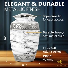 Keepsake urns for Human Ashes Adult Female - Small Urns for Ashes for Women & Men - Handcrafted Mini Memorial Urns - Honor Your Loved One with Funeral Cremation Urn (Off White, Large)