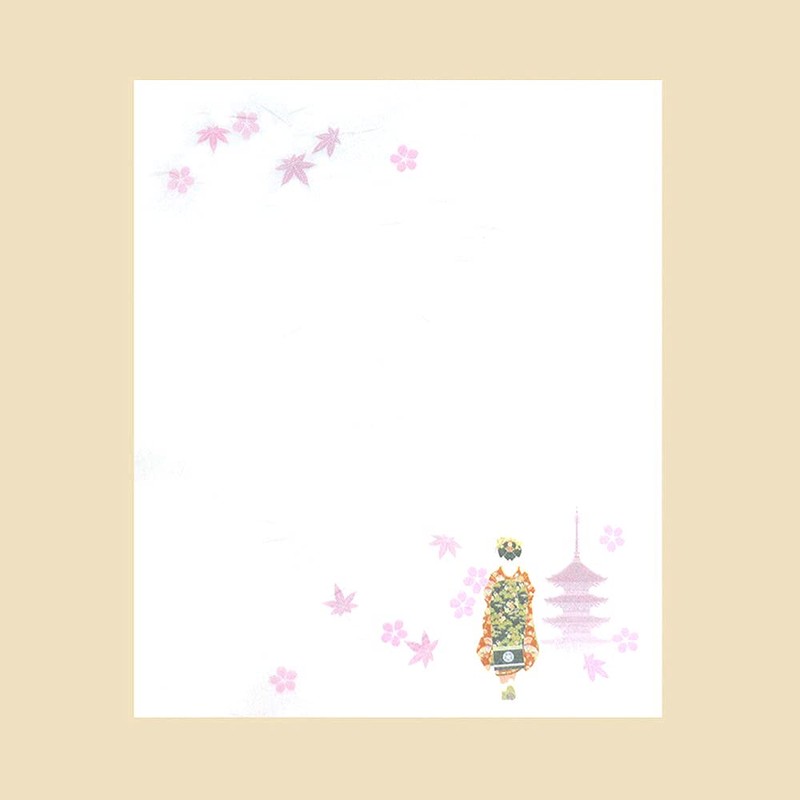 Kamiso Sansho Kimono Beauty Kaiseki Paper with Case, Set of